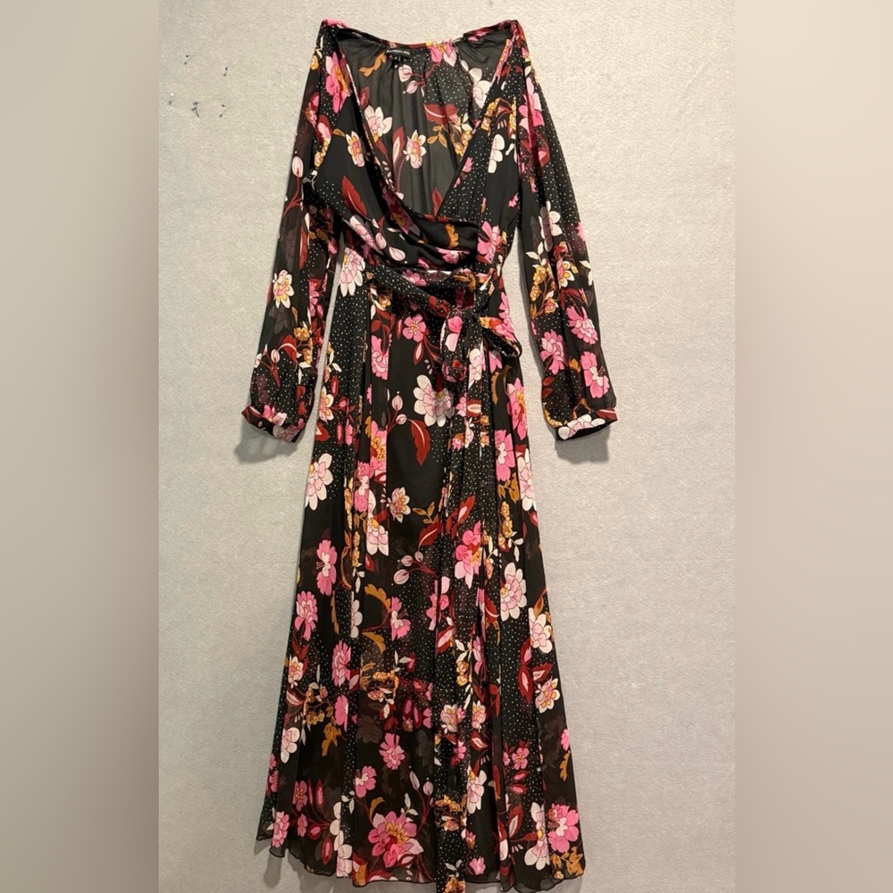 Bandolino Floral Maxi Dress - Black and Pink